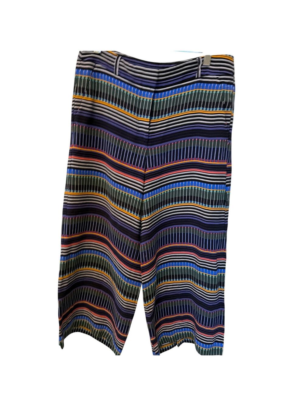 Loft Striped Pants Women's 4 Cropped Wide Leg Boho Flowy Office Siren Indie Fun